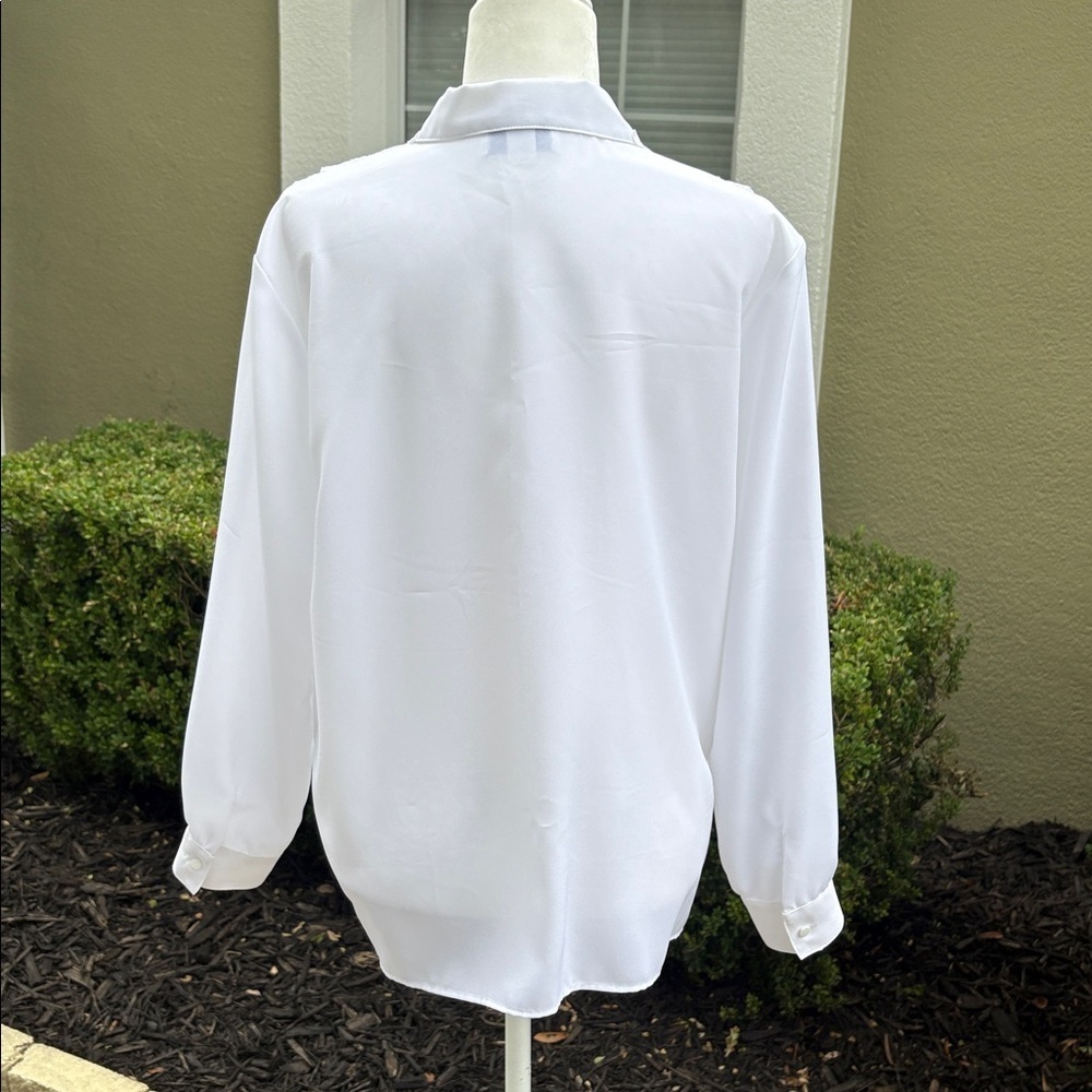 Vintage Kathy Che White Lace Collar Blouse - Picture 4 of 5